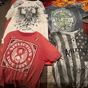 4 2XL Affliction T-Shirts